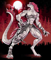 Werelizard halloween version Art by Sketchinventor